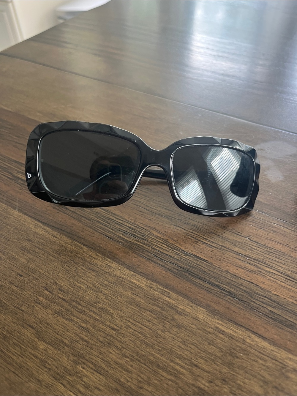 Fendi Black Faceted Frame Sunglasses